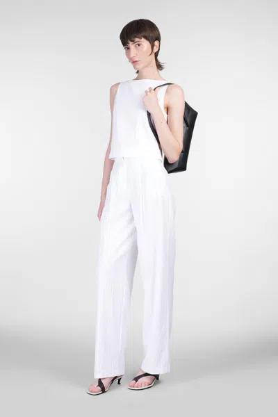 Theory Pants In White Cotton