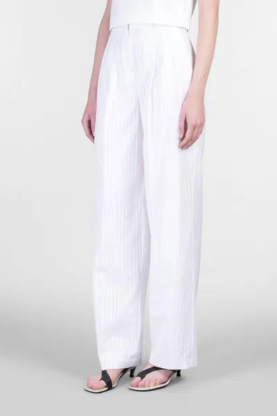 Theory Pants In White Cotton