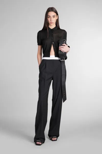 Alexander Wang High Waisted Pleated Pant With Logo Elastic Clothing