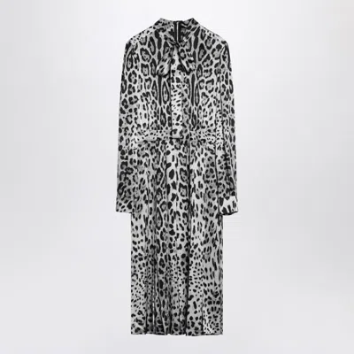 Dolce & Gabbana Leopard Print Silk Longuette Dress