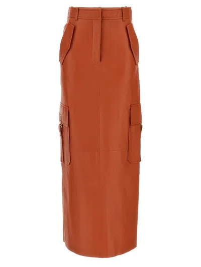 Zimmermann Illustration Midi Skirt In Orange