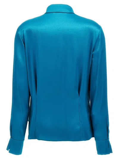 Alberta Ferretti Draped Collared Shirt With Cuff Detail