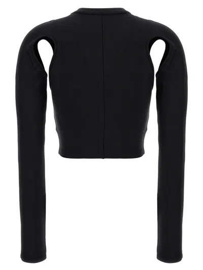 Off-white Cropped Top With Cut-out Shoulder Details