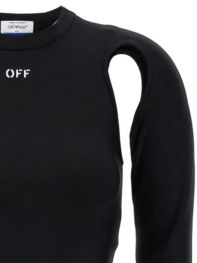 Off-white Cropped Top With Cut-out Shoulder Details