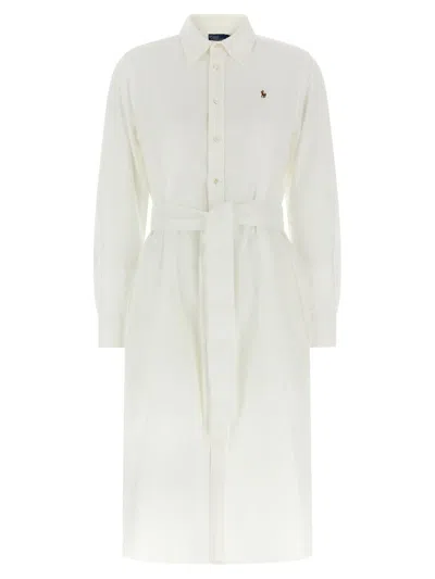Polo Ralph Lauren Linen Shirt Dress With Long Sleeves And Waist Tie