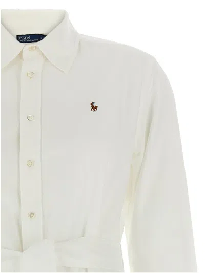 Polo Ralph Lauren Linen Shirt Dress With Long Sleeves And Waist Tie