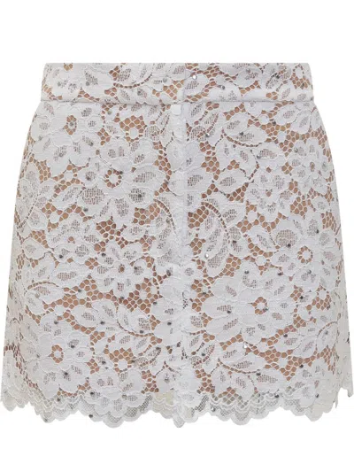 Michael Kors Studded Corded Floral Lace Mini Skirt