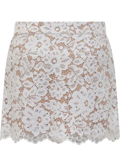Michael Kors Studded Corded Floral Lace Mini Skirt