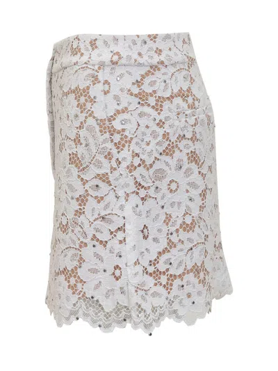 Michael Kors Studded Corded Floral Lace Mini Skirt