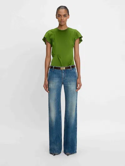 Victoria Beckham Asymmetrical Pleated Blouse