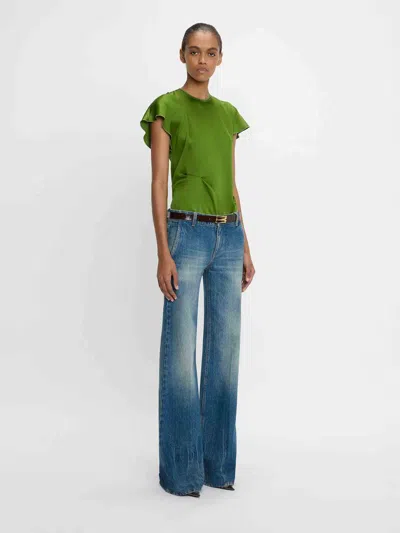 Victoria Beckham Asymmetrical Pleated Blouse