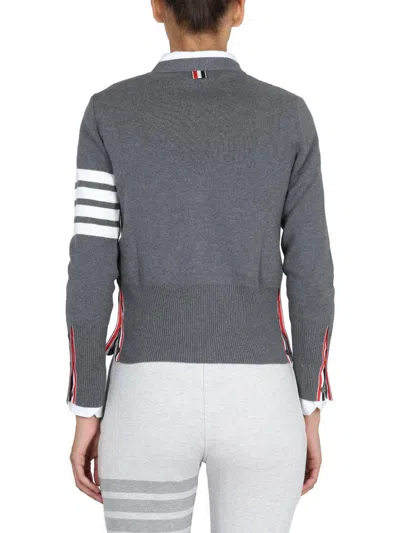 Thom Browne Women Cardigan Con Scollo A V In Gray