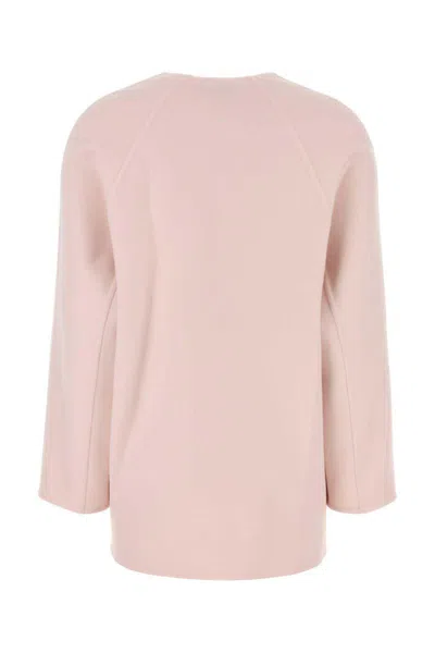 Bottega Veneta Wool Blend Cardigan With Front Pockets In Pink