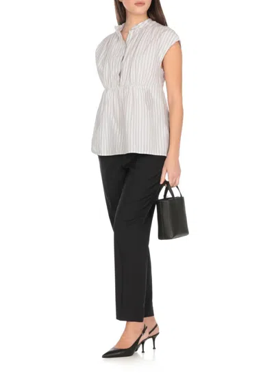 Peserico Striped Sleeveless Shirt In Multi