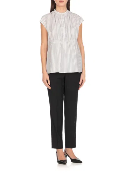 Peserico Striped Sleeveless Shirt In Multi