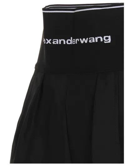 Alexander Wang High Waisted Shorts With Exposed Zipper And Logo Elastic