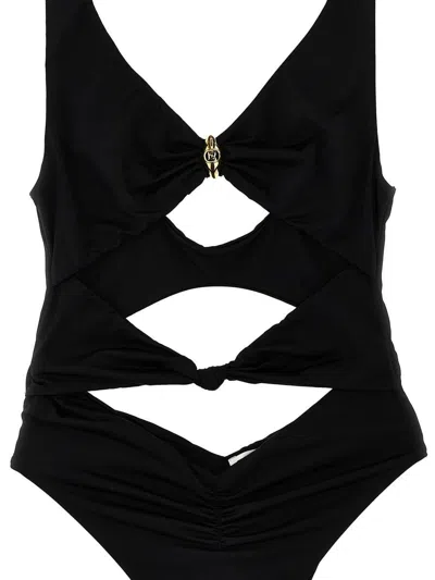 Elisabetta Franchi Knotted Cut-out High-leg Swimsuit