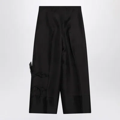 Mark Kenly Domino Tan Atelier Pasa Black Trousers In Silk And Wool