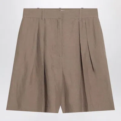 Rohe Bermuda Shorts In Khaki Linen Blend