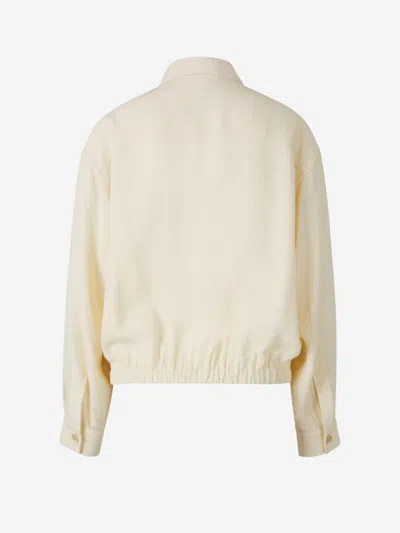 Fabiana Filippi Bomber Jacket With Front Pockets And Diamond Thread