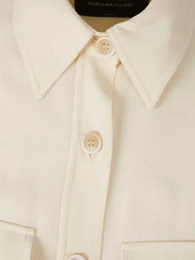 Fabiana Filippi Bomber Jacket With Front Pockets And Diamond Thread