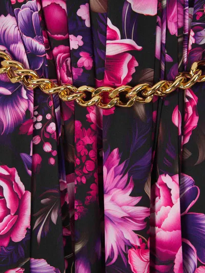 Balenciaga Pleated Floral Print Maxi Skirt