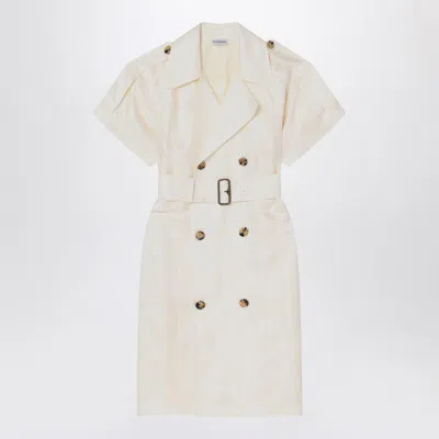 Burberry Waist Belted Short Sleeves Epaulettes Lapels