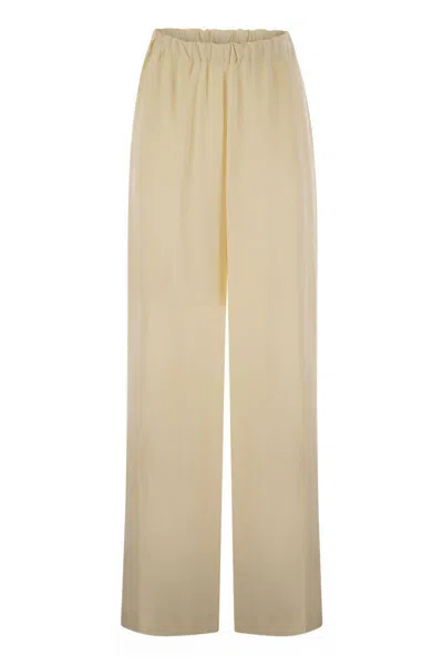 Fabiana Filippi Ever Satin Trousers With Diamond Thread In Yellow