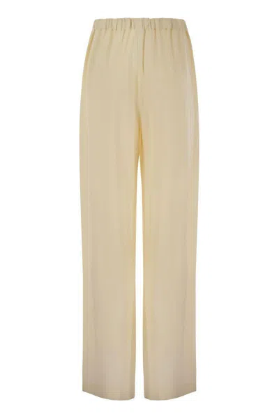 Fabiana Filippi Ever Satin Trousers With Diamond Thread In Yellow