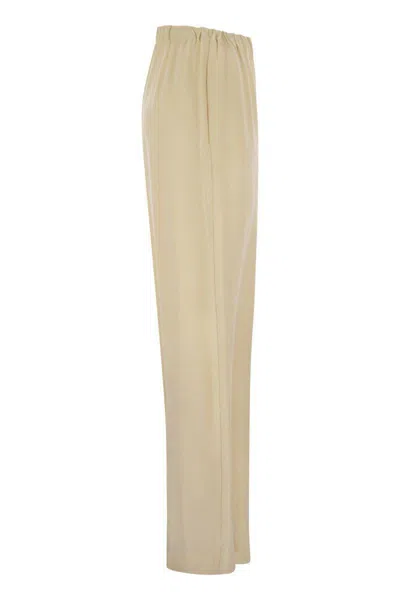 Fabiana Filippi Ever Satin Trousers With Diamond Thread In Yellow