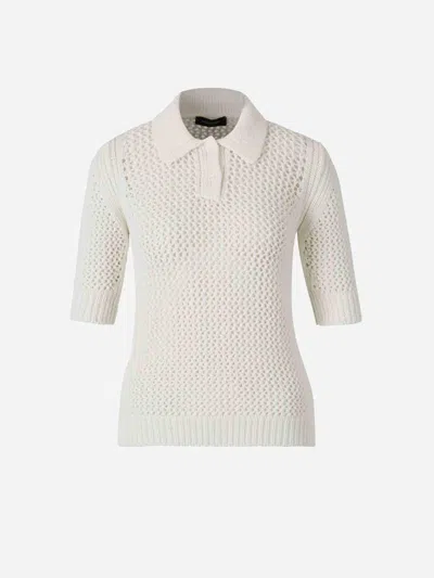 Fabiana Filippi Cotton Knit Polo In White