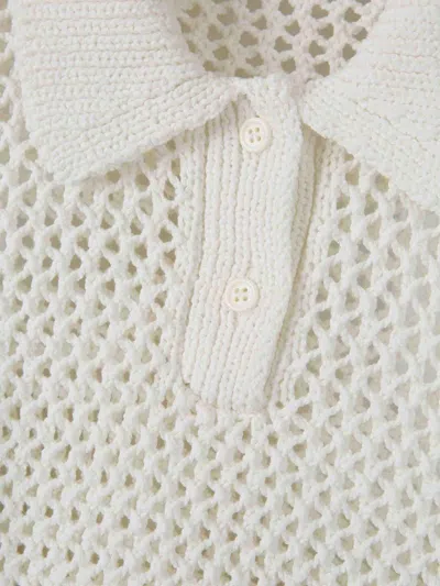 Fabiana Filippi Cotton Knit Polo In White
