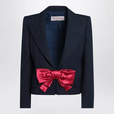 Valentino Tailored Bow-detail Jacket Crafted From Lightweight Viscose