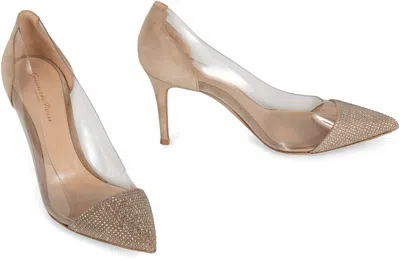 Gianvito Rossi Embellished Glitter Pointed Stiletto Transparent Pumps