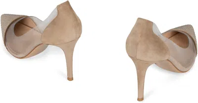 Gianvito Rossi Embellished Glitter Pointed Stiletto Transparent Pumps