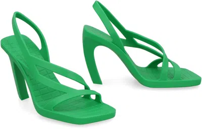 Bottega Veneta Green Jimbo Heeled Sandals In Multi