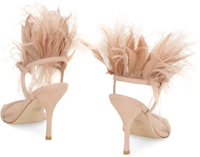 Stuart Weitzman Plume 100 Feather-trimmed Sandals