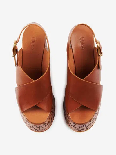 Chloé Maxime High Sandals Shoes In Brown