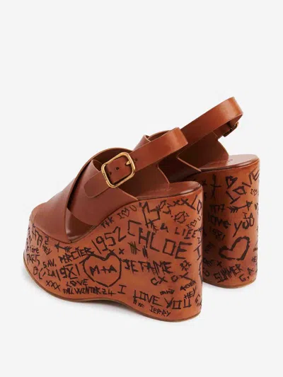 Chloé Maxime High Sandals Shoes In Brown
