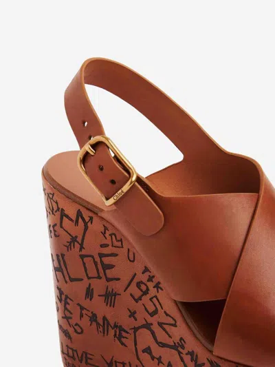 Chloé Maxime High Sandals Shoes In Brown