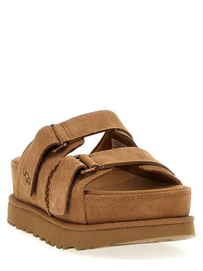 Ugg Goldenstar Hi Slide Slipper-mule In Leather Color Suede