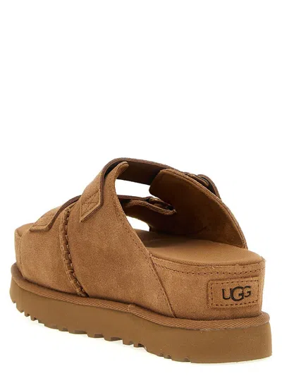 Ugg Goldenstar Hi Slide Slipper-mule In Leather Color Suede