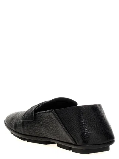 Dolce & Gabbana Leather Loafers With Round Toe And Textured Finish