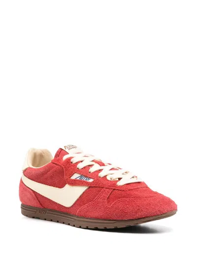 Autry Windspin Sneakers In Suede And Parrot Leather And Rutabaga
