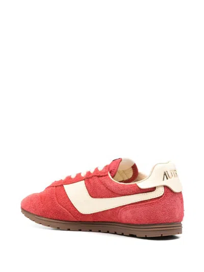 Autry Windspin Sneakers In Suede And Parrot Leather And Rutabaga
