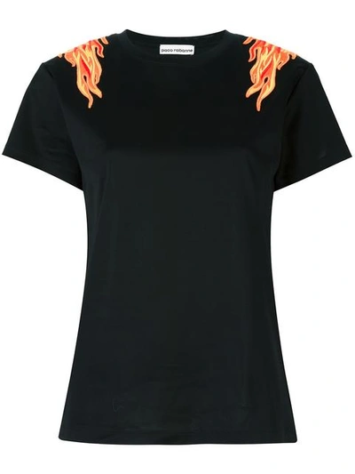 Rabanne Flame Patch T-shirt In Black