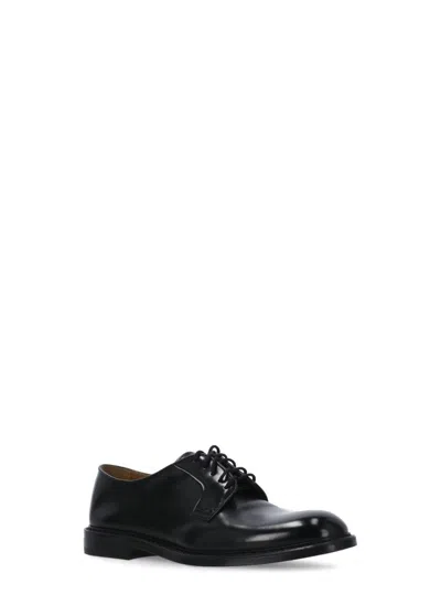 Doucal's Derby Lace-ups In Dark Brown Leather