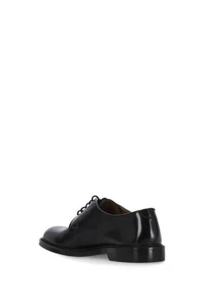 Doucal's Derby Lace-ups In Dark Brown Leather