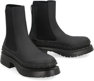 Valentino M-way Rockstud Ankle Boot In Calfskin Leather