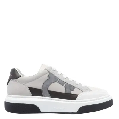 Ferragamo Leather Cassina Sneakers Multicolor Sole Contrasting